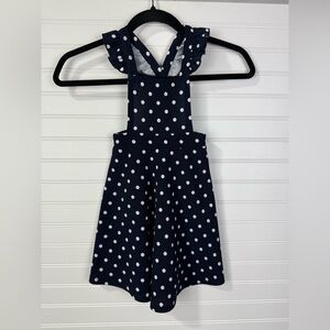 Heart & Arrow polka dot navy ruffle jumper. Girls size 4